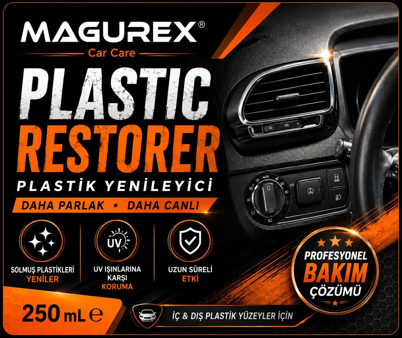 Plastic Restorer Plastik Yenileyici 150 ml - Tampon, Trim ve Dış Plastik Parlatıcı | UV Korumalı | Solmuş Plastik Yenileme X 2 - 2